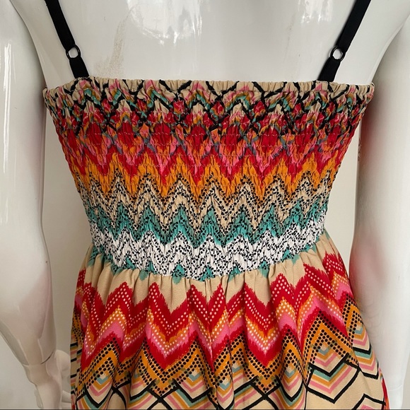 URBAN OUTFITTERS Aztec Boho Smocked Summer Dress S - Picture 5 of 6